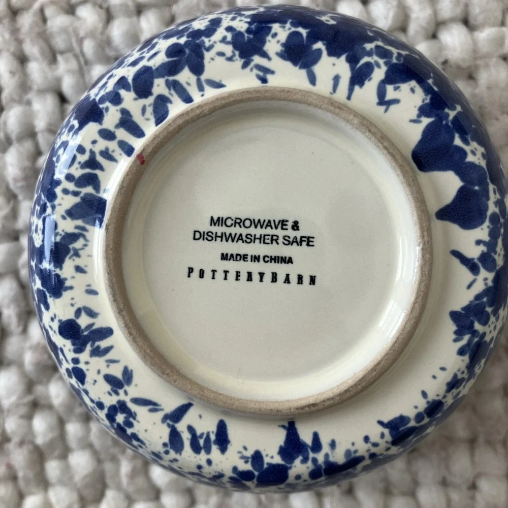Pottery‎ Barn Sponge Ware Pottery Bowl Spatterware Farmhouse Chip
